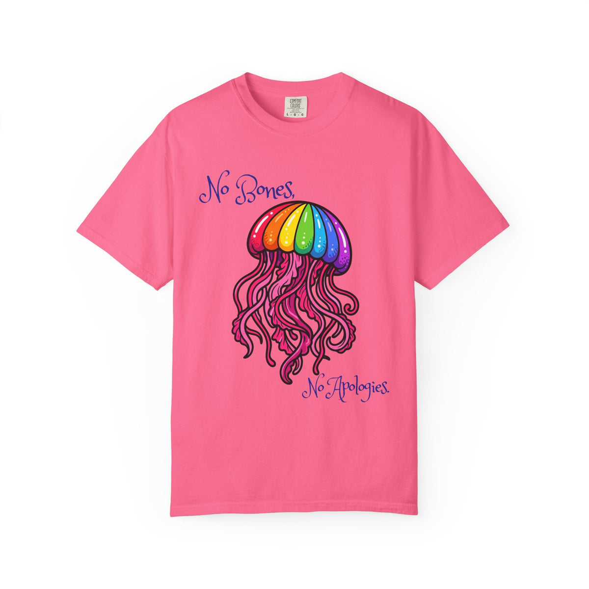 Rainbow Jellyfish No Bones No Apologies T-shirt | Pride Marine Illustration