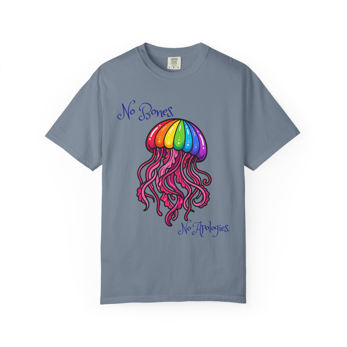Rainbow Jellyfish No Bones No Apologies T-shirt | Pride Marine Illustration