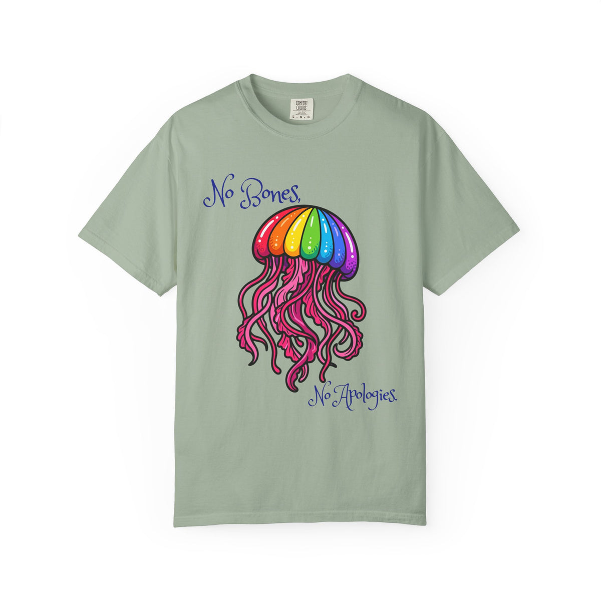 Rainbow Jellyfish No Bones No Apologies T-shirt | Pride Marine Illustration