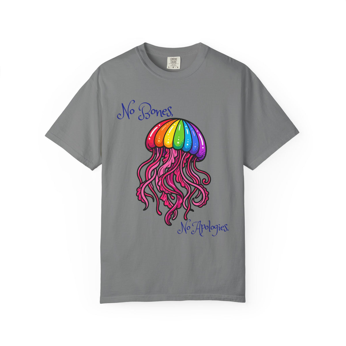Rainbow Jellyfish No Bones No Apologies T-shirt | Pride Marine Illustration
